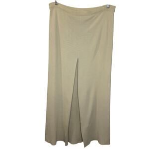 Devernois Mid-length pleated Front Skirt Wool Blend Pull-on Cream Minimalist 10